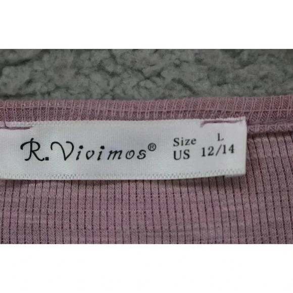 R. Vivimos Women's Long Puff Sleeves Dress-Size Large(12-14)-Front Ties - Picture 3 of 5